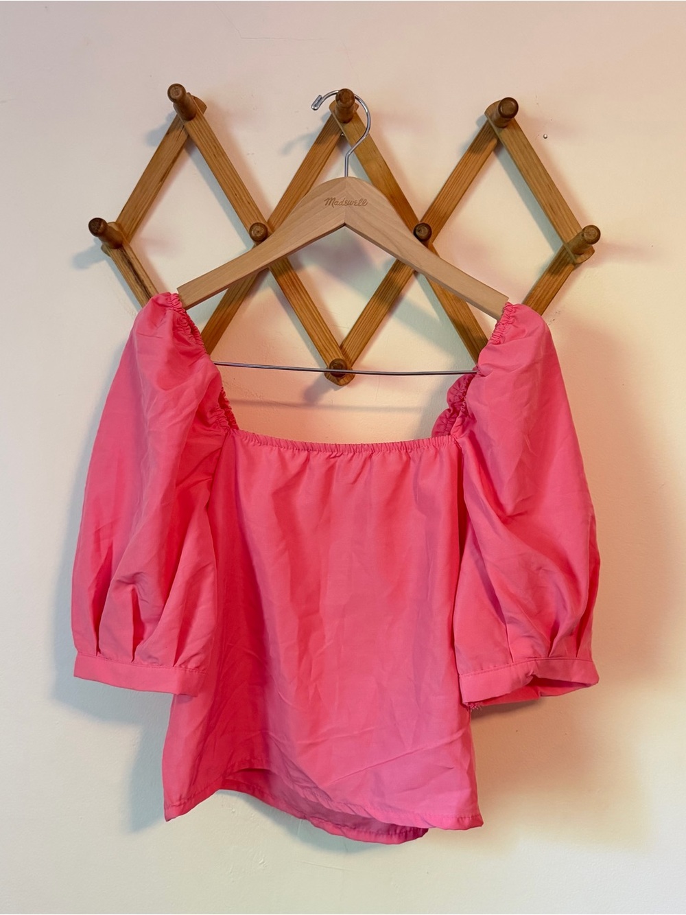 Pink Puff Sleeve Women’s Top